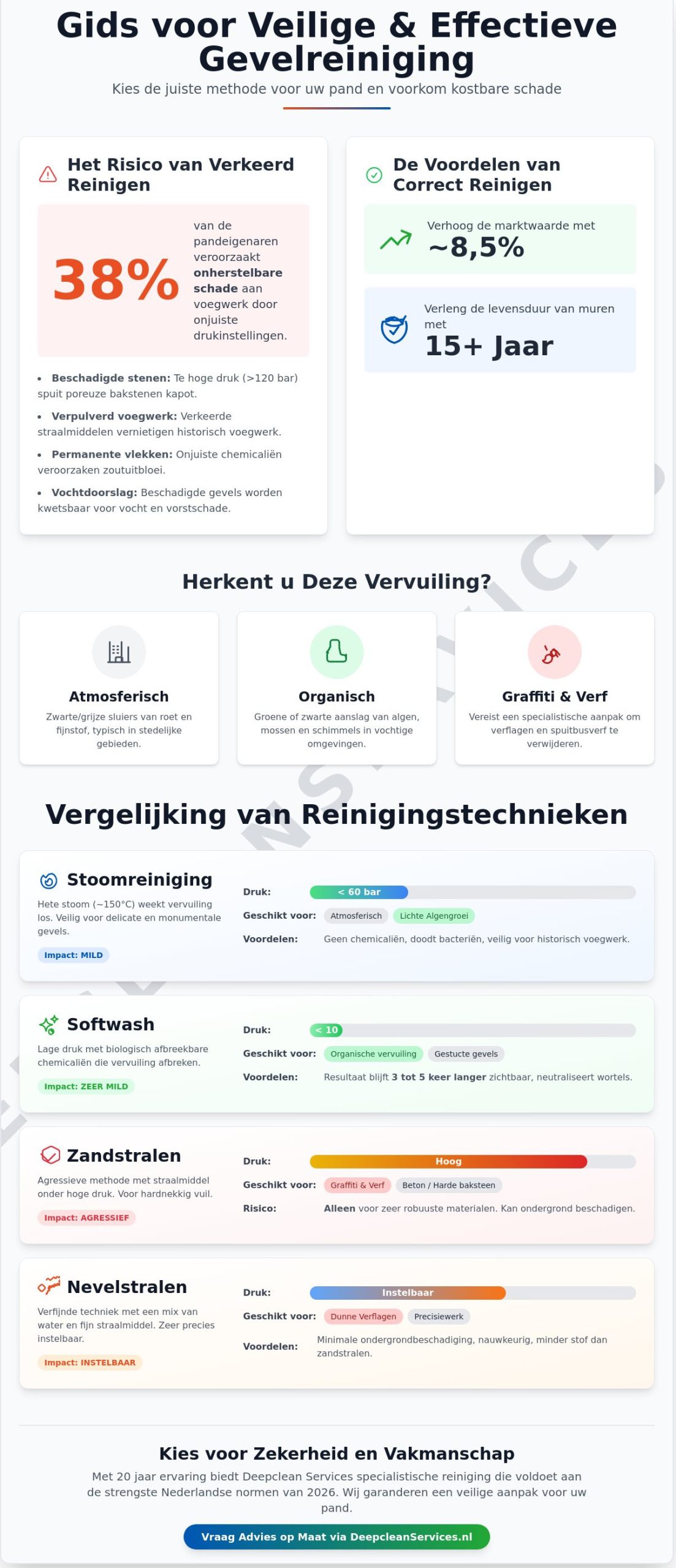 Gevelreiniging methoden in 2026: De complete gids voor een duurzaam resultaat