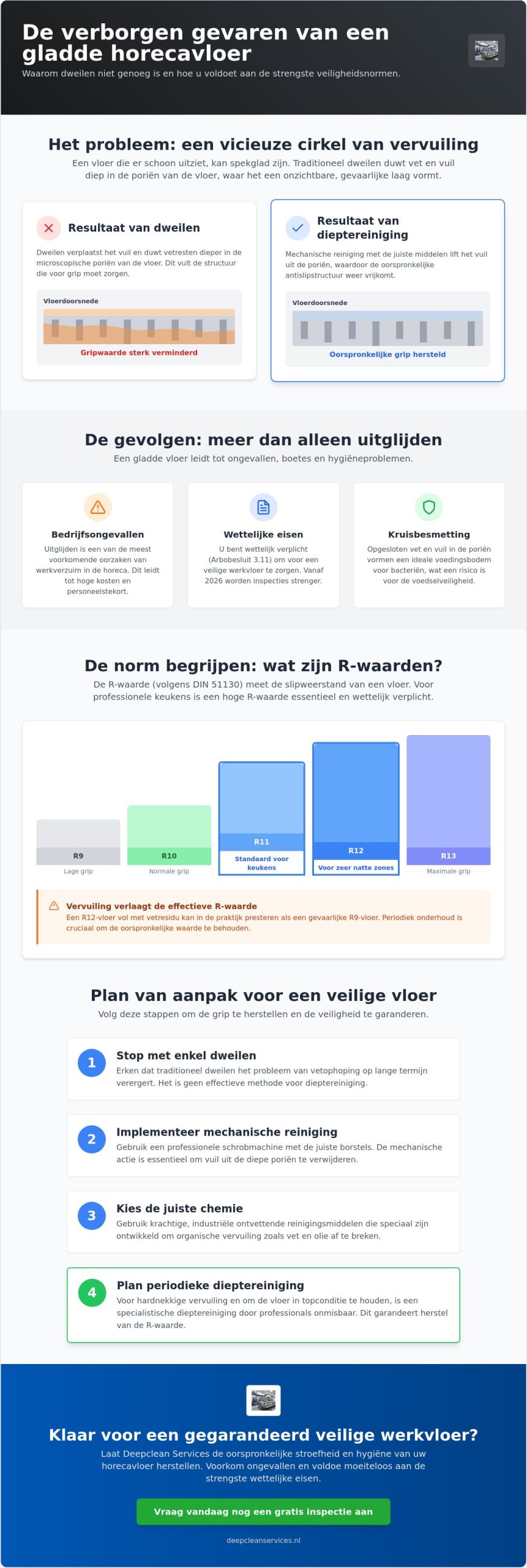 Antislip vloer horeca reinigen: de complete gids voor een veilige werkomgeving in 2026