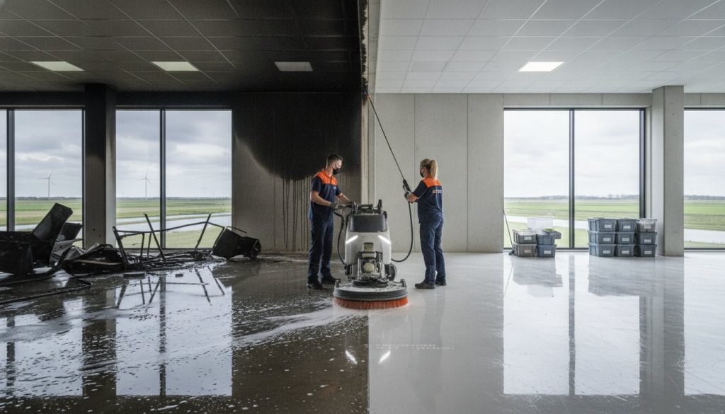 Calamiteitenreiniging bedrijfspand: snel herstel na brand of wateroverlast
