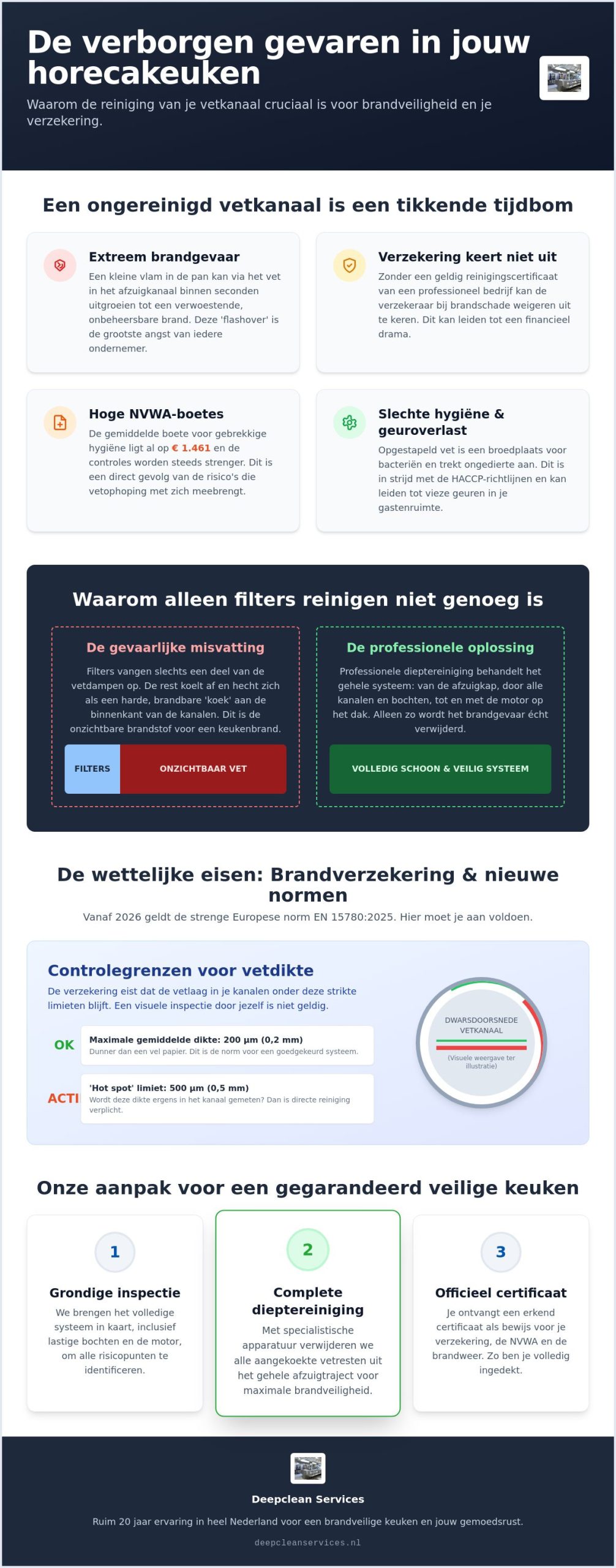 Afzuigkanaal horeca reinigen: alles over brandveiligheid en verzekeringseisen