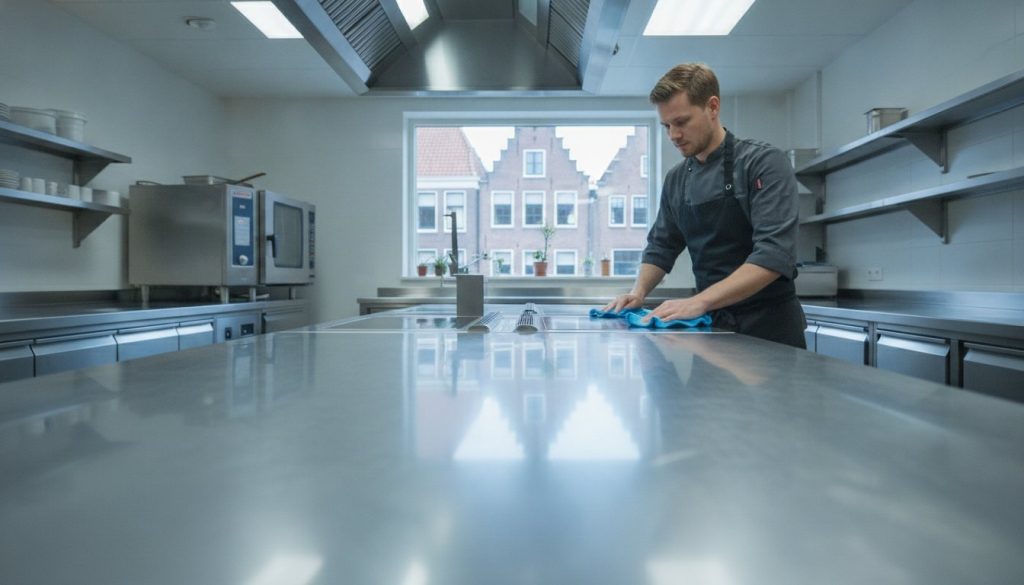 Rvs reinigen in de horeca: een praktisch stappenplan voor een hygiënische keuken